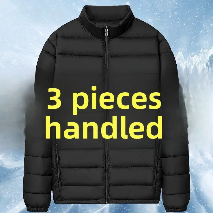 

Мужская легкая пуховая хлопковая куртка с воротником-стойкой, повседневное или теплое пальто с капюшоном, осенне-зимняя верхняя одежда, облегающая длинная одежда