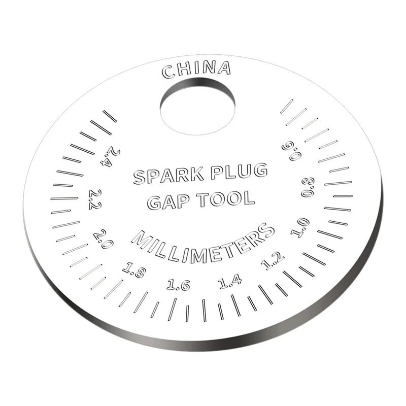 Picture 3: Coin- Type 0.6-2.4mm 0.02-0.10 Inch Spark Plug Gap Gauge Measurement Tool Range Spark Plug Gage Caliber Measuring Tool