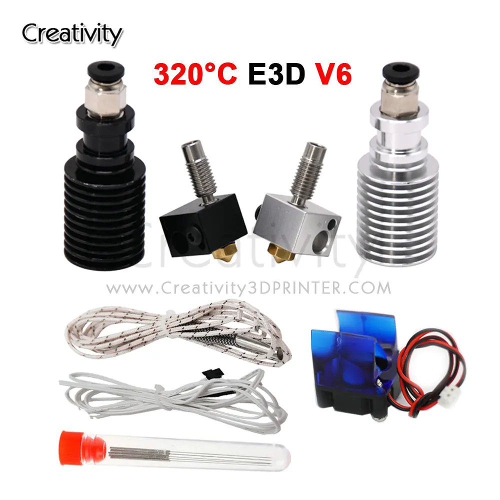 

E3D V6 Hotend Kit High Temperature Printer J-Head 3D Printer Parts 0.4/1.75MM Remote Extruder E3DV6 12V 24V 50W Nozzle Hot End