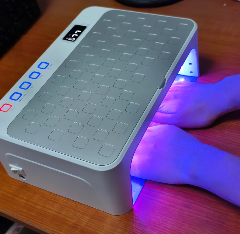 

2025 Strong Power Popular Rechargeable Nail Polish Dryer UV Led Nail Lamp for Double Hand Beauty Nail Lamp