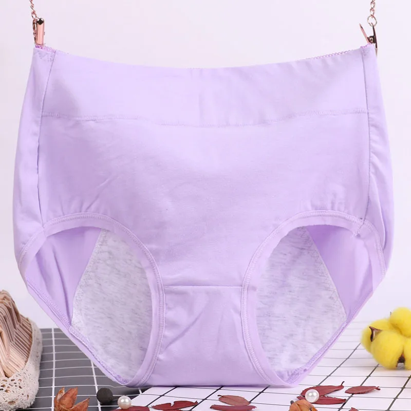 Plus Size Period Underpants for Women Cotton High Waisted Panties Briefs with Leak Proof Protection up to 100kg