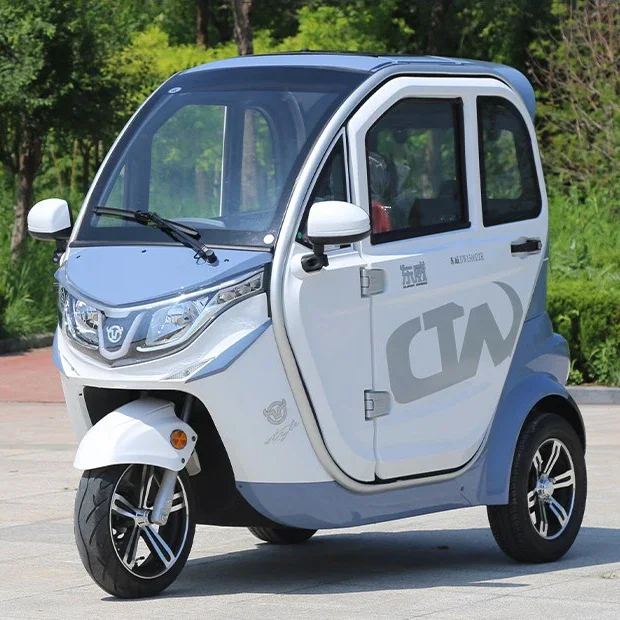 Cheap price new 1500W adults three-wheel three-seat mini fully enclosed electric tricycle passenger & cargo scooter car for sale