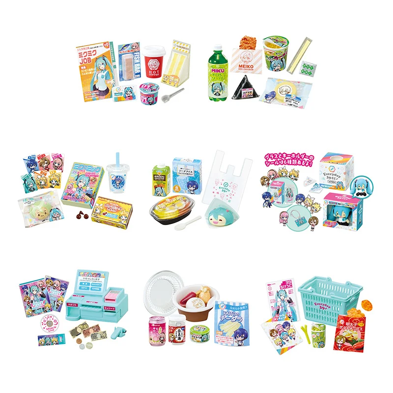 Re-Ment Anime Hatsune Miku 39 tienda de conveniencia caja ciega Kaito Kawaii accesorios de comida en miniatura modelo coleccionar juguete regalo de cumpleaños