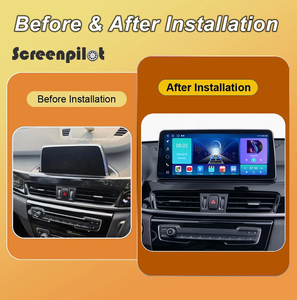 12.3'' Android 16 Car Radio Stereo For BMW X1 E84 2016-2021 2022 2K QLED Multimidia Player GPS Navigation Carplay Android Auto