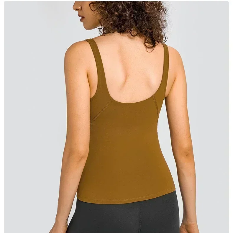 Lemon Align Vrouwen Pilates Sportvest Met Borstkussen Sexy Rug Hoge Elasticiteit Ademende Sneldrogende Fitness Hardloopyoga Tops