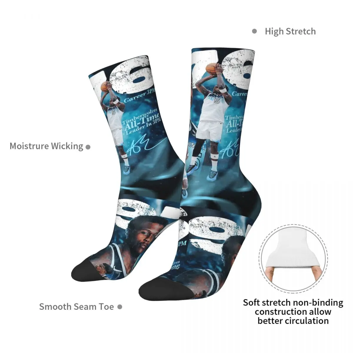 طاقم جوارب مينيسوتا تمبروولفز النمل يبقي كسر أنتوني إدواردز الجوارب جوارب طويلة غير رسمية للرجال النساء هدية عيد ميلاد