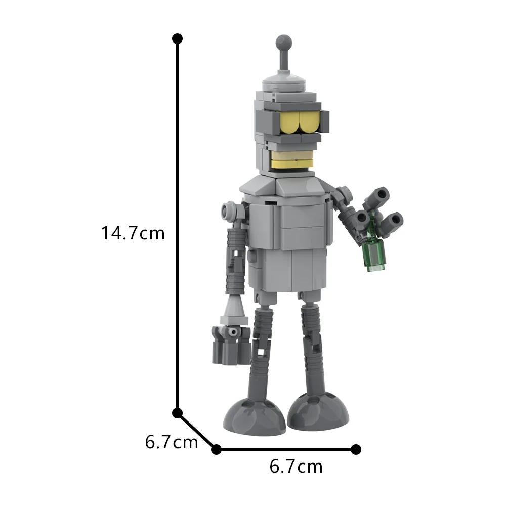 Moc-futuramaベンダーロボット,ビルディングブロック,星間漫画フィギュア,アクティビティロボット,組み立てレンガ,おもちゃ,ギフト