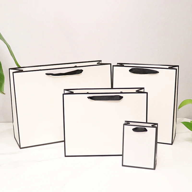 10 Pcs Custom Your Name Brand Paper Gifts Bags For Small Business Jewelry Package Bags Clothes Package Paper Bags Wig Wedding