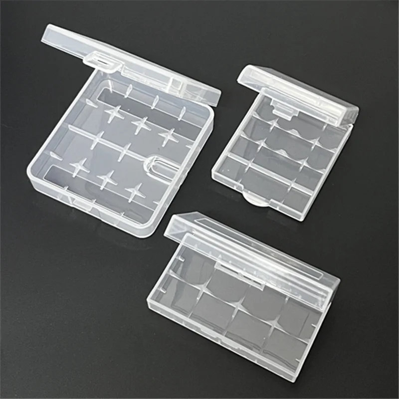 18650 Battery Storage Box Hard Case Holder 4AA 4AAA Rechargeable Battery Power Bank Plastic Case Transparent