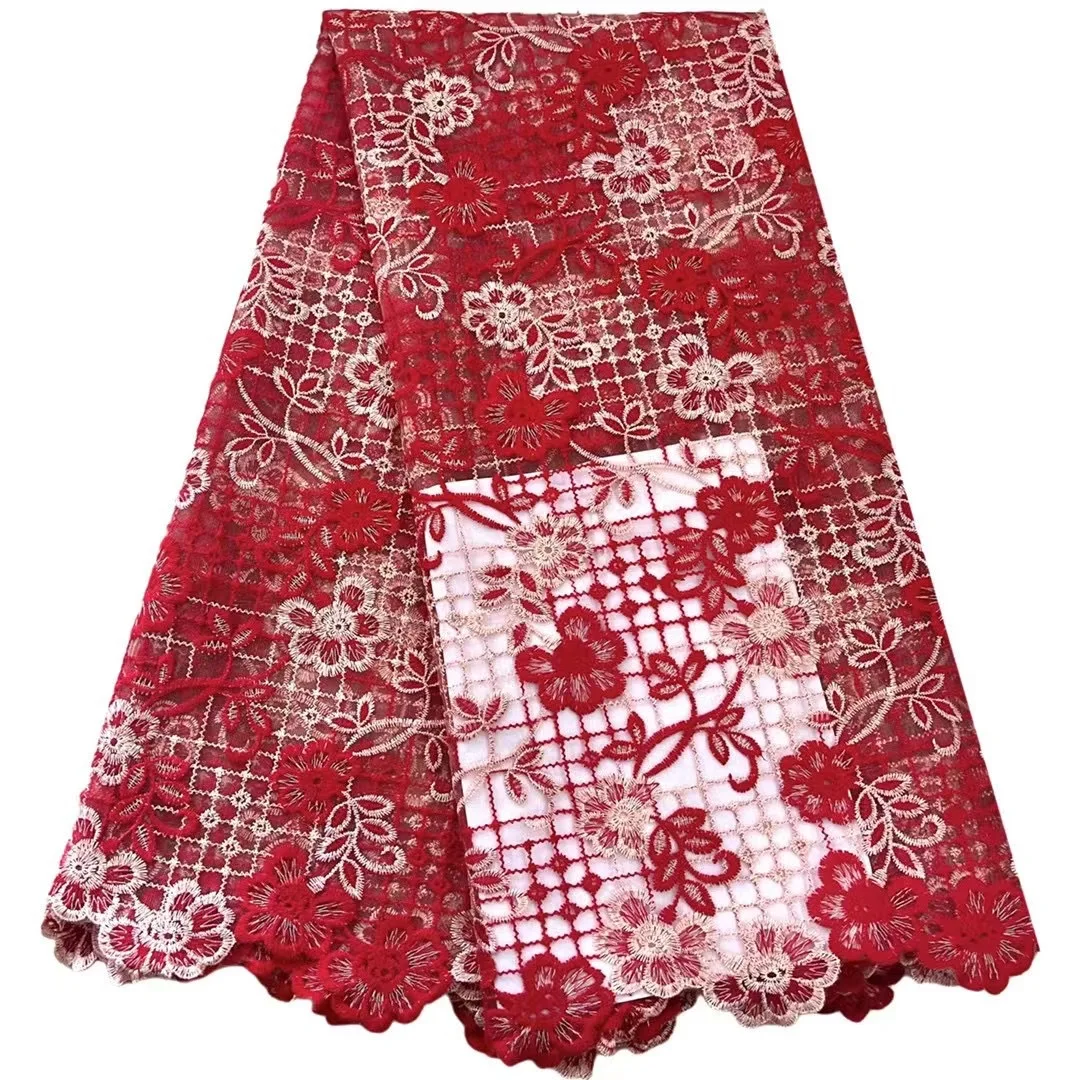 

Mesh cotton thread, gold thread, two-color embroidered children's clothing dress, lace fabric, new lace