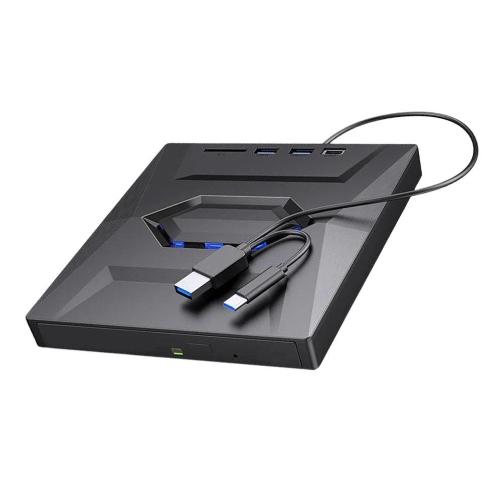 

Портативный USB3.0 CD DVD ROM с портами USB/Type-C + устройство чтения карт SD/TF, привод для записи памяти/Linux Windows XP/10/8/7, портативных ПК