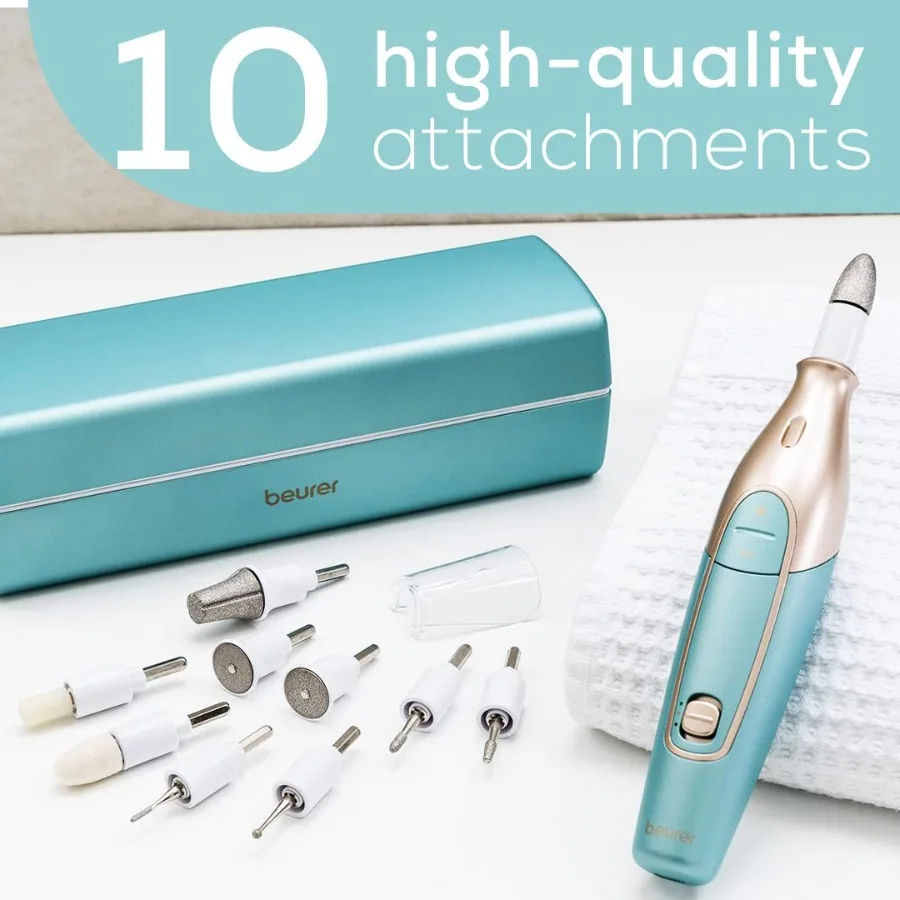 MP84 Professionele manicure pedicure nagelboorset 14-delige draadloze elektrische nagelvijl met 10 bijlagen LED-licht verstelbaar