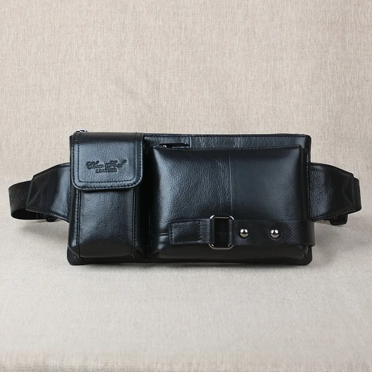 

Genuine Leather Belt Bag for Men Top Layer Cowhide Casual Mobile Phone Waist Bag Busin Chest Bag Faion Single oulder Bag