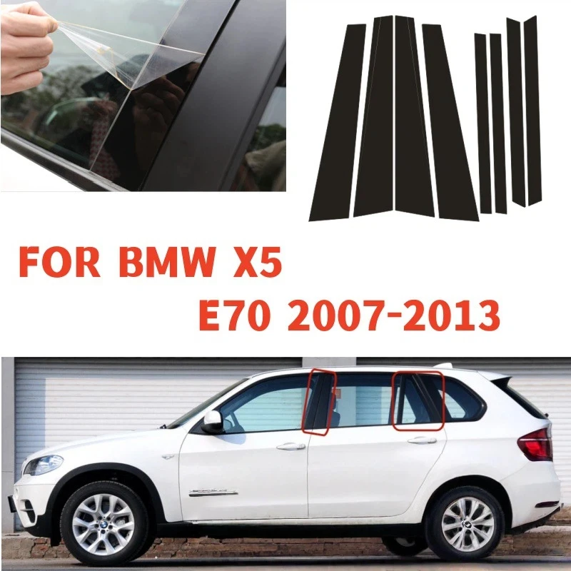 

For BMW X5 E70/E71/G05 2000-2024 8pcs Window Trim Covers Center Film Column B C Pillar Posts Sticker Car Accessories