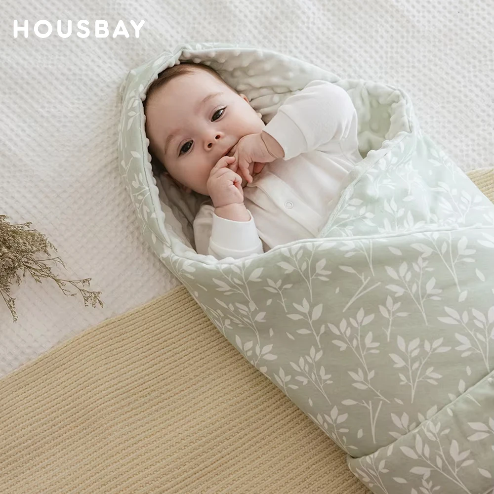 

Swaddling Blanket Pure Cotton For Warmth For Newborns To Prevent Startle Detachable And Washable 0-12M Autumn And Winter