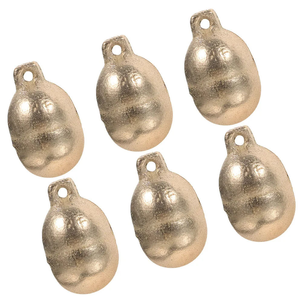 

6Pcs Pet Collar Bells Chic Elegant Copper Material Crisp Loud Sound Multi-Functional Use for Dog Cat Home Decor