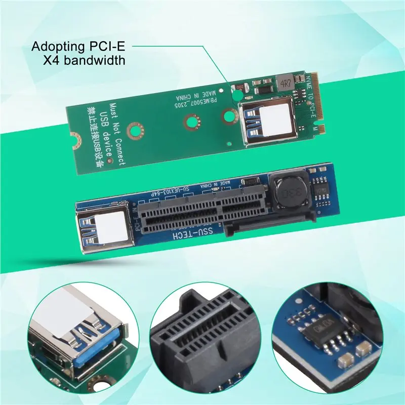 N35R-NVME M. 2 To PCI-E X4 Expansion Card Adapter Riser Extension Port For Graphics Cards PCIE Extender Connector