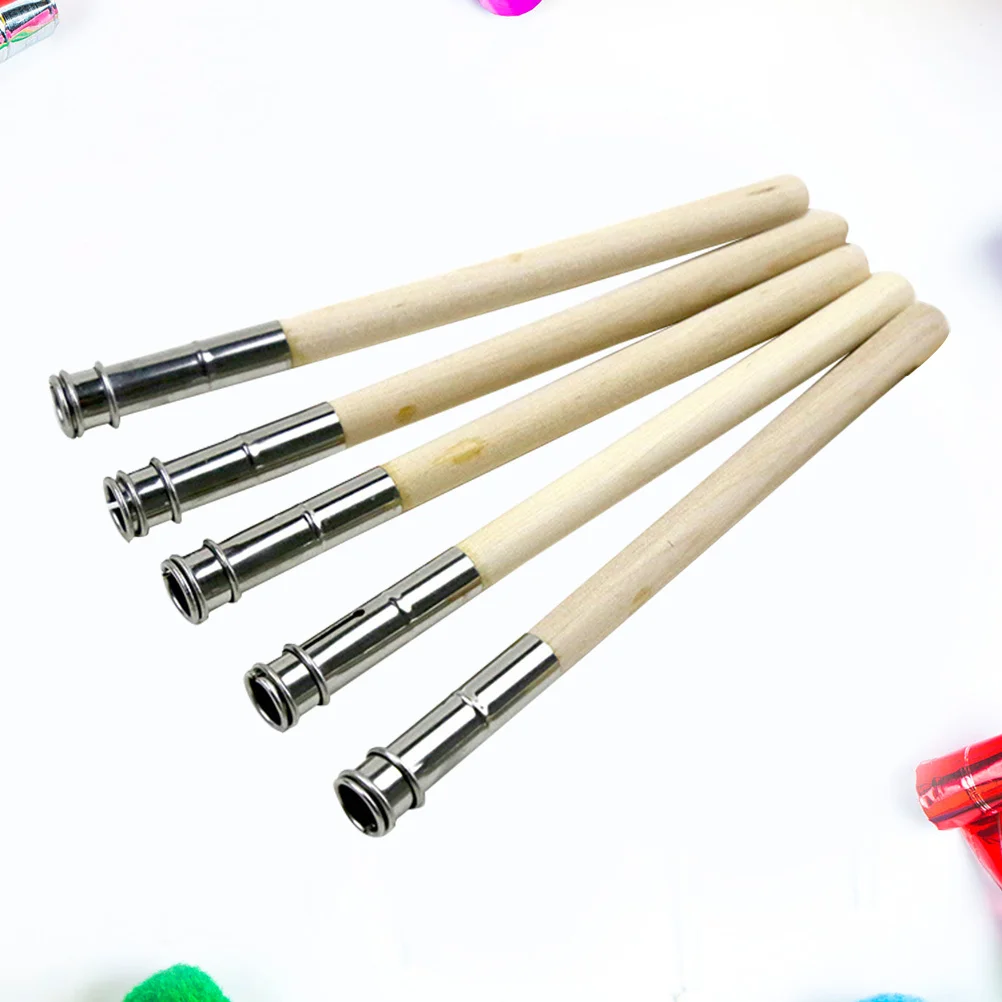 5pcs Pencil Extender Wood Handle Lightweight Extension For Round Hexagonal Pencils Writing Drawing Tool Students Artists