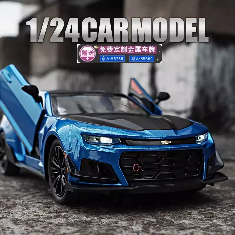 1:24 Chevrolet Camaro Alloy Diecast Model Toy Car Sound And Light Pull Back Metal Car Simulation Collection Gifts Toys Boy A327