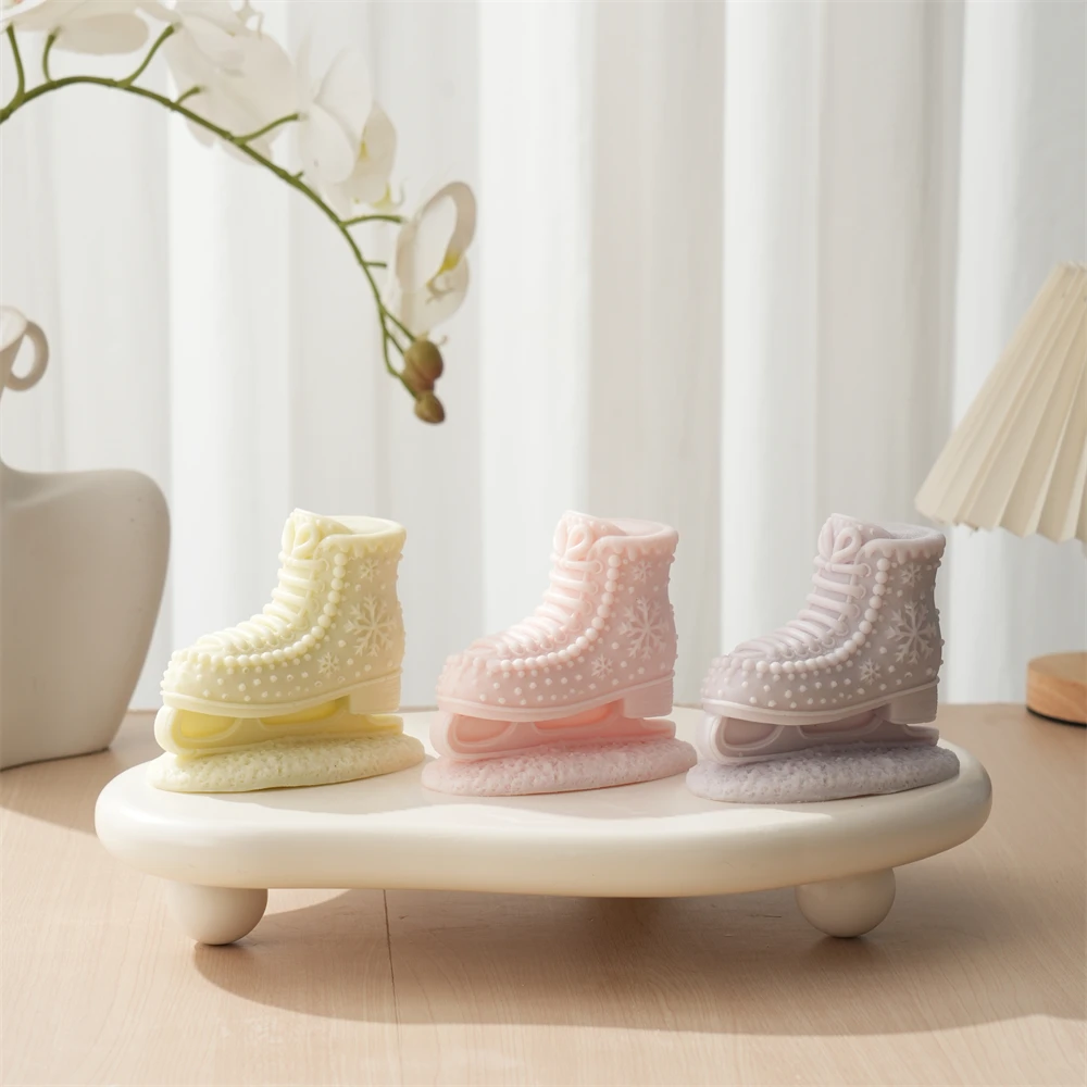 

Ice Skates Christmas Mold Gingerbread Christmas Decor Soy Wax Candle Silicone Mold Making Winter Tray Decor