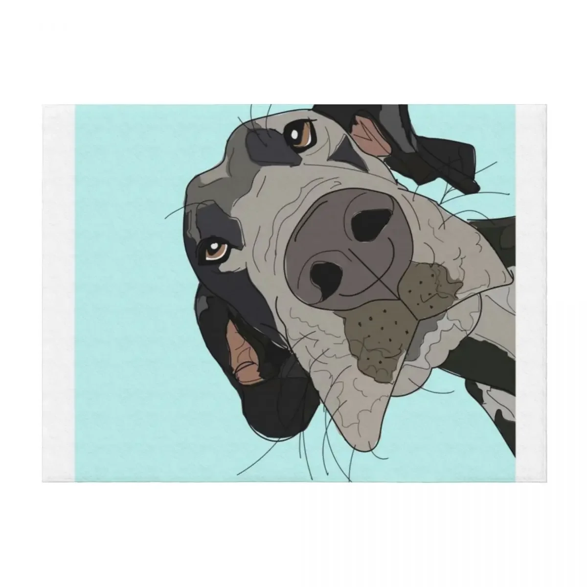 

Great Dane In Your Face (teal) Throw Blanket Quilt Summer Comforter Soft Blankets