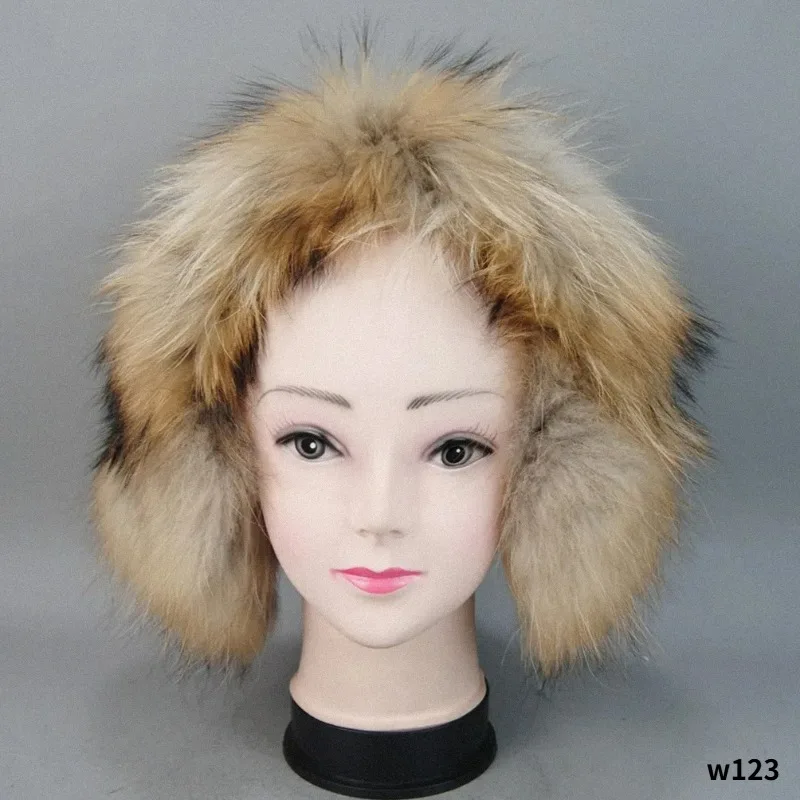 New Style Russia Women Real Fox Fur Earmuffs Lady Winter Warm Big Pompoms Fox Fur Ear Muff Luxury Plush Natural Fox Fur Ear-cap