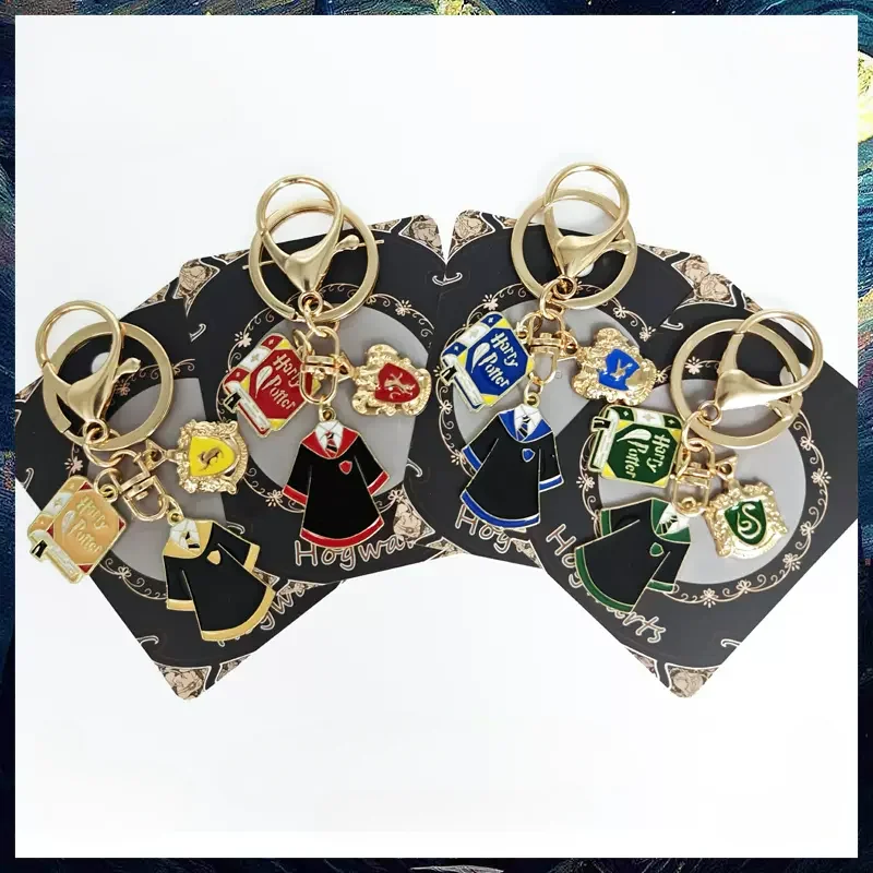 Harries Potters Keychain Magic Academy Cartoon Hogwarts Pendant Anime Peripherals Gryffindor Ravenclaw Souvenir Children Gifts