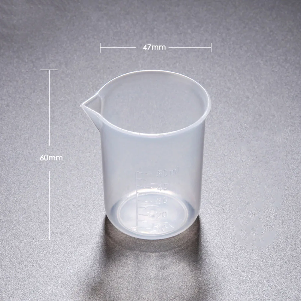 

5Pcs Teaching Plastic Beaker Graduated Measuring Cup for Chemistry Measuring Beaker 50 100 250 500 1000ml