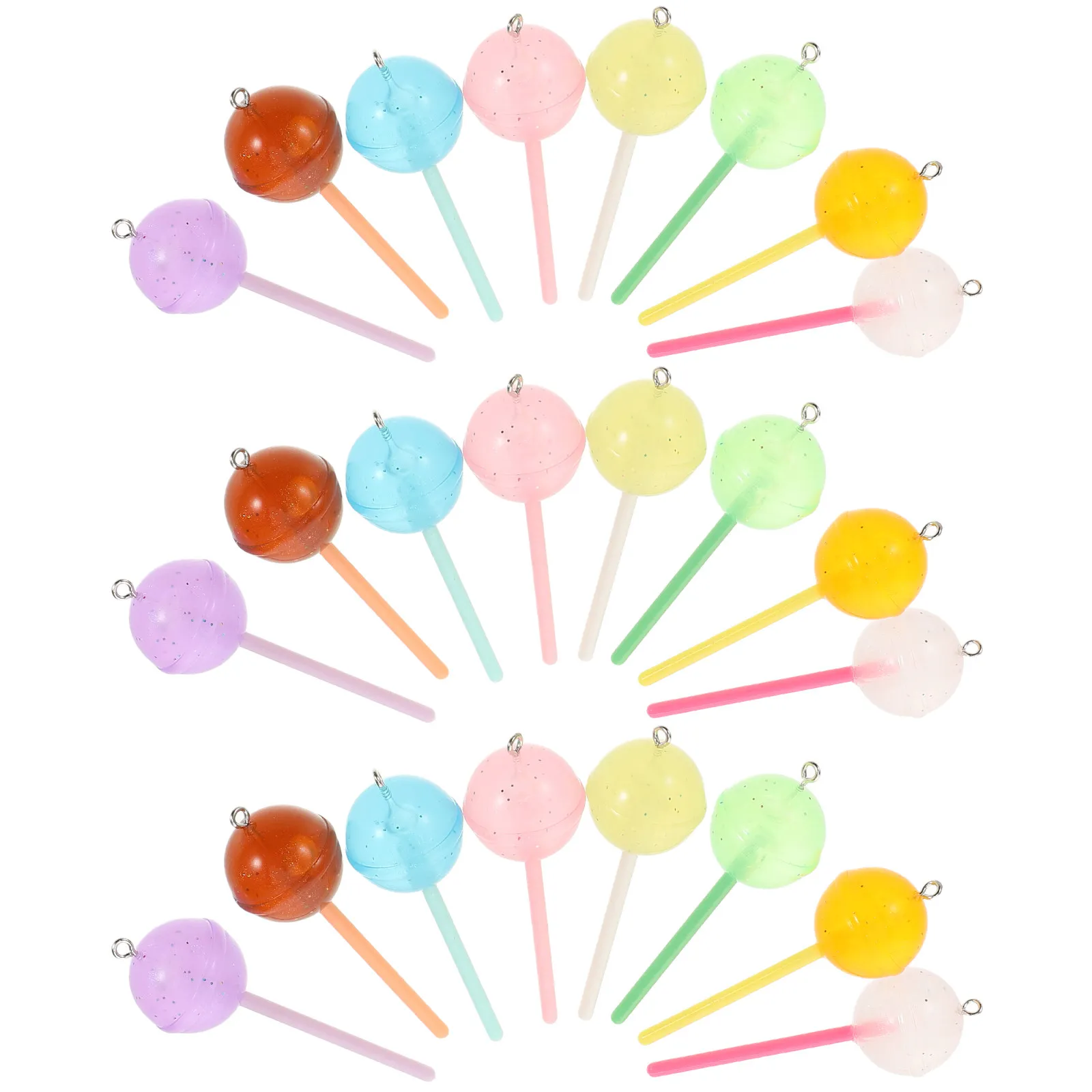 

24 шт. светящиеся в темноте подвески-леденцы, шармы-конфеты для DIY украшений, серег, брелоков, аксессуаров, брелоки-леденцы