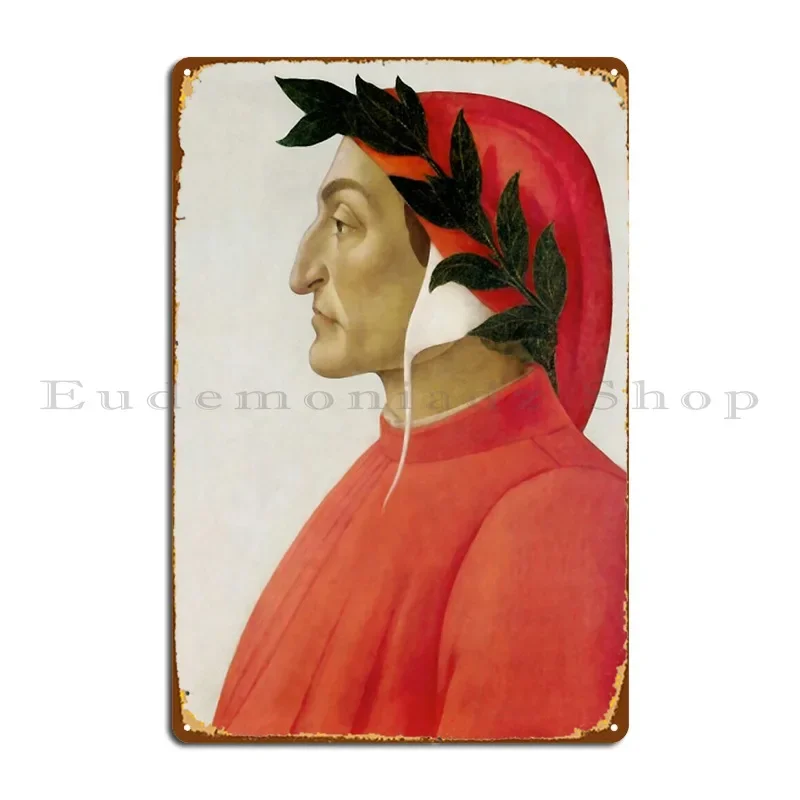 Dante Alighieri Metal Plaque Wall Custom Personalized Create Mural Garage Dante Alighieri Middle Ages Tin Sign Poster