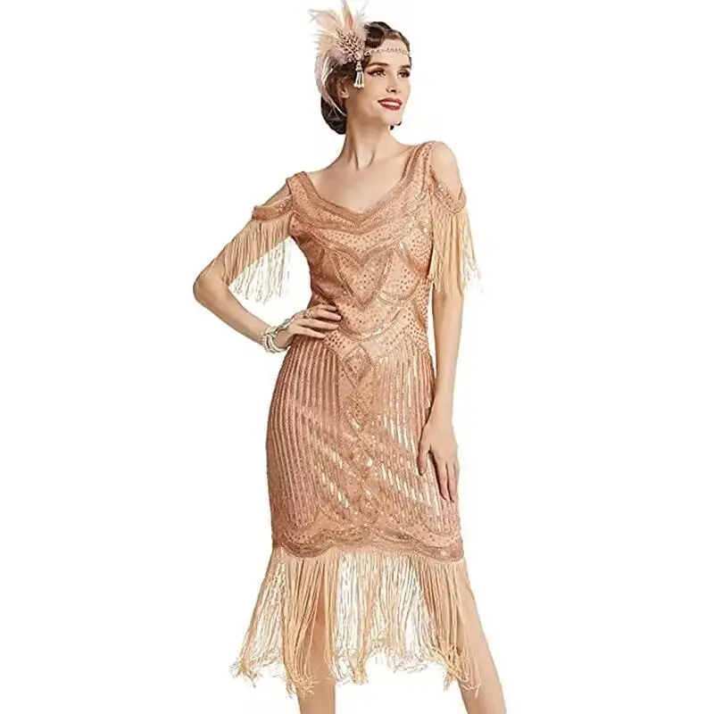 Retro Gateway Evening Dr Sequin Tassel Gown 920 Theme Par Dr Ball Dr ort Skirt Polypropylene Spring 2023