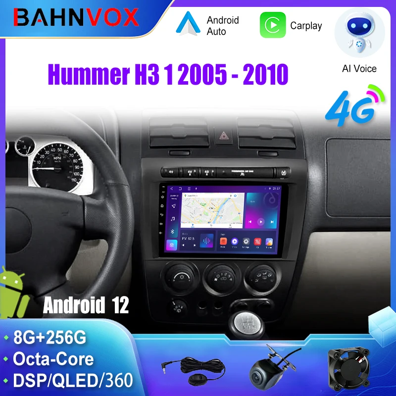 9'' Android 12.0 Car Radio for Hummer H3 1 2005 - 2010 GPS Navigation Multimedia Player Carplay Stereo Head Unit