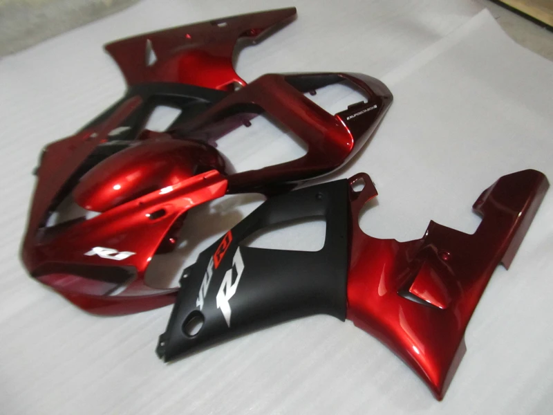 Injection molding free customize fairing kit for YAMAHA YZFR1 2000 2001 wine red black fairings set YZF R1 00 01 SZ11