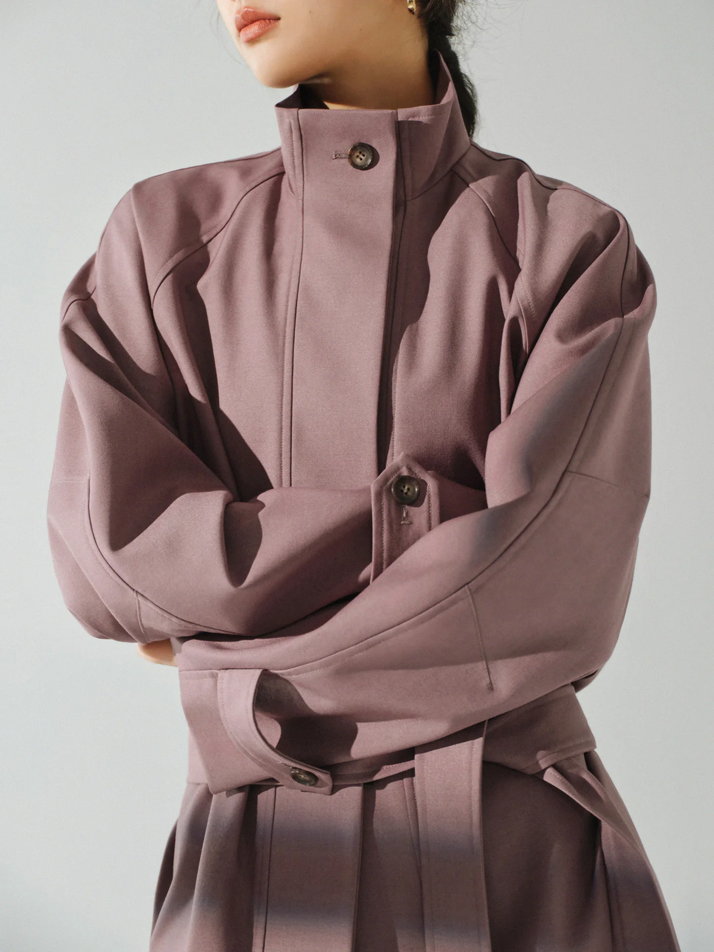 Women's Oversized Trench Coat - Loose Fit Raglan Sleeve Jacket