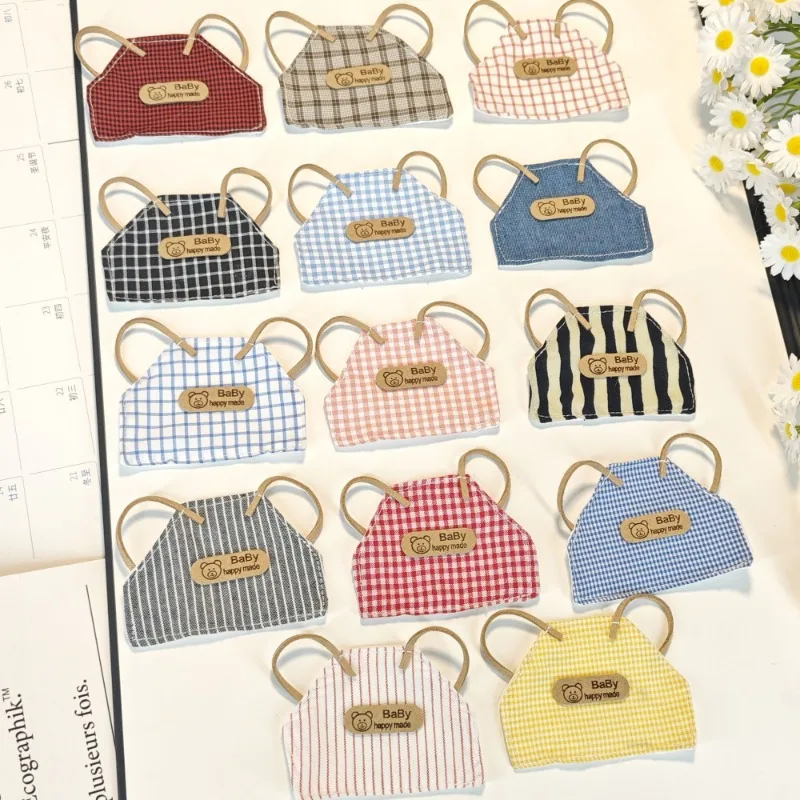 17cm Labubu 플러시 장난감 주방 강아지 아기 옷 앞치마 요리사 모자 색상 일치하는 드레스 옷 소녀 선물