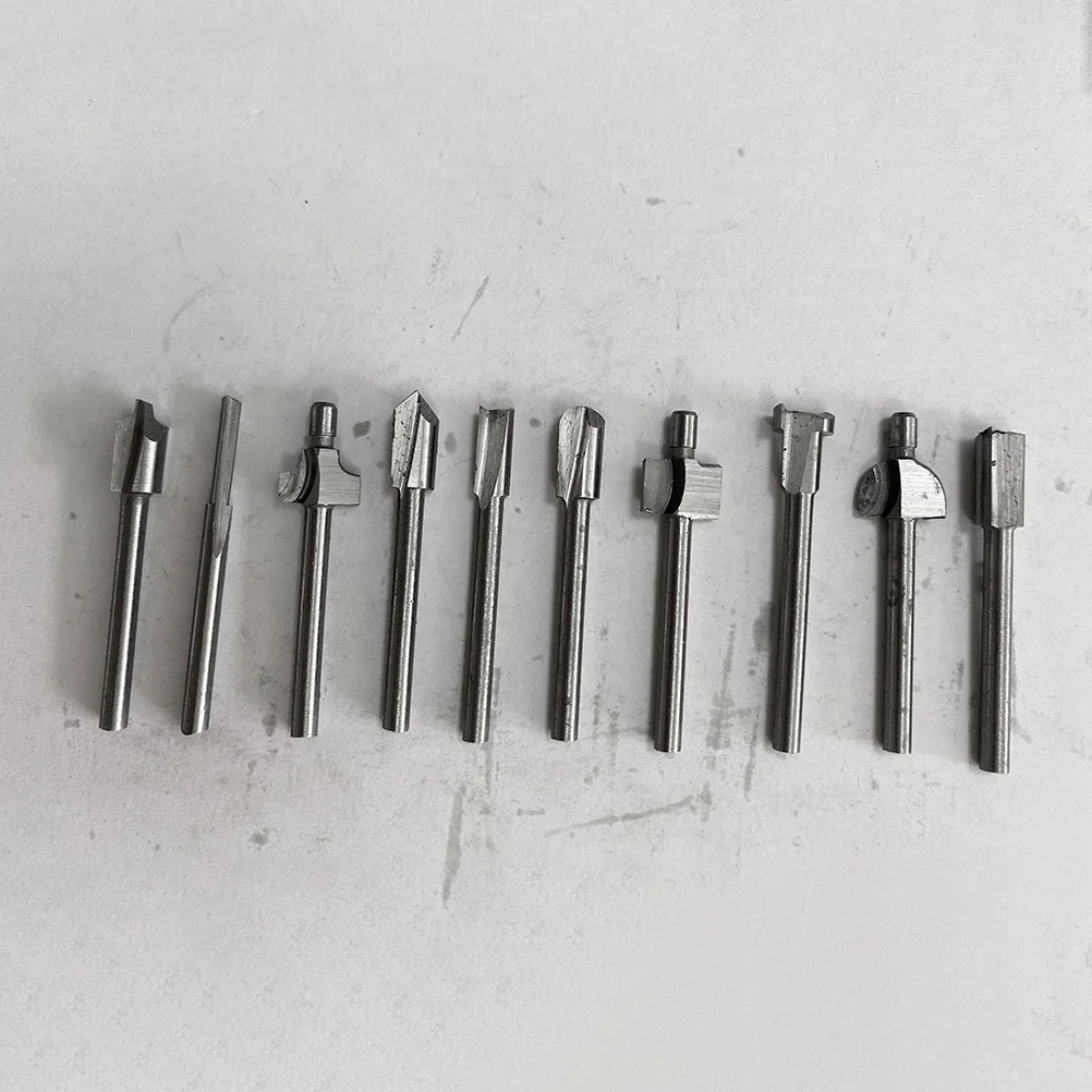 

10 шт. высокоскоростные стальные фрезы, деревообрабатывающий обрезной фрезерный комплект, дрель для дерева, АБС-пластик, акрил, ПВХ, пластик, медь