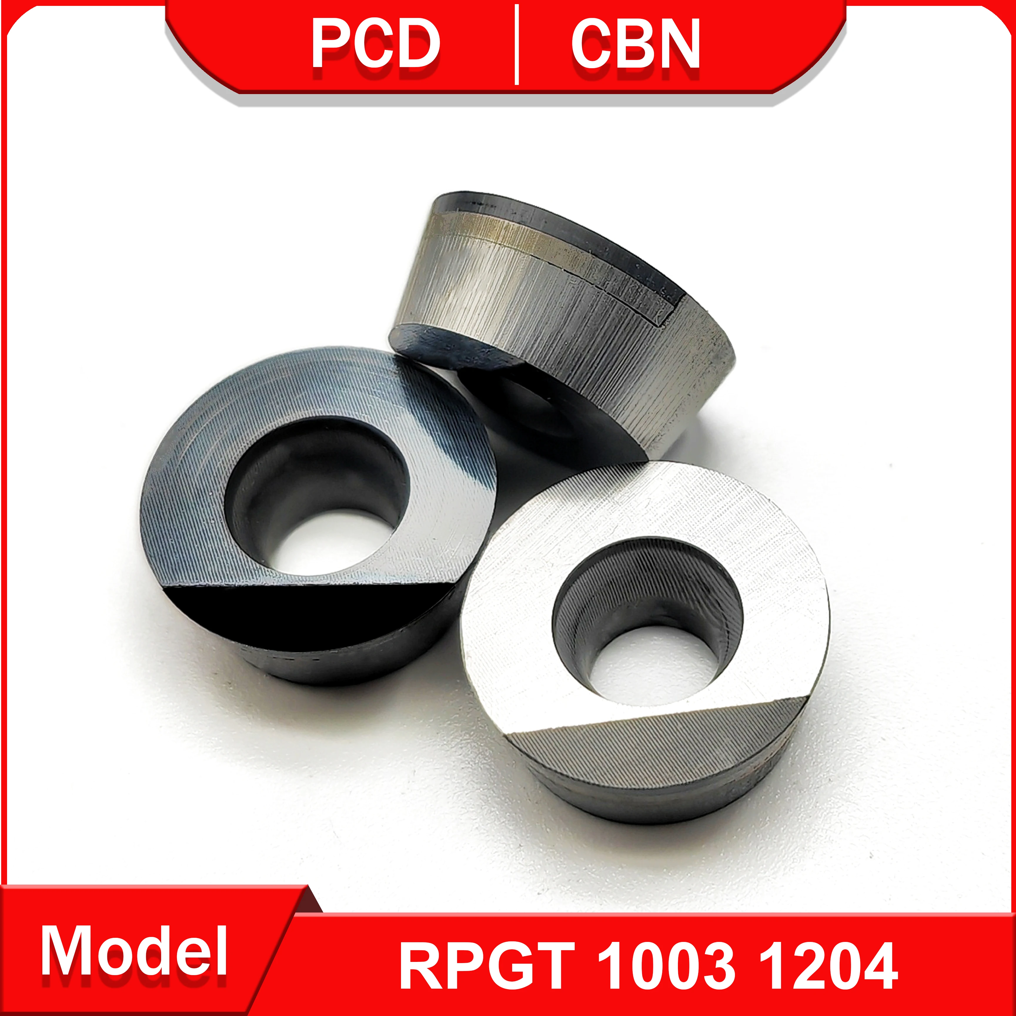 Narzędzie tokarskie CNC PCD RPGT1003 RPGT1204 do miedzi i aluminium Narzędzia CBN do obróbki twardej stali i żeliwa RPGT