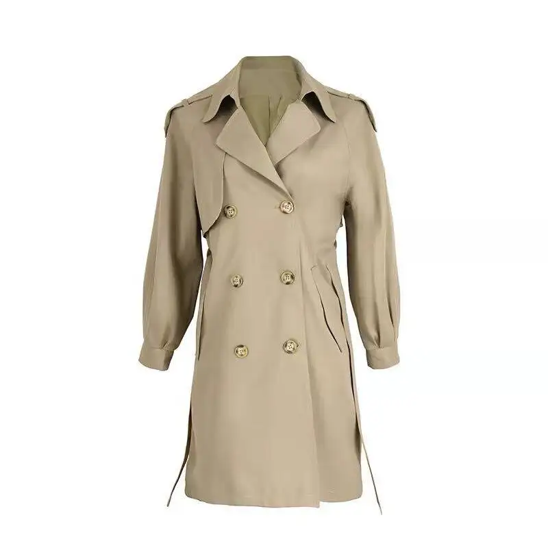 Double Breasted Mid-length Big Size 4xl Trench Coats With Belt Korea Jackets New Fashion Windbreaker Women Casual Gabardina