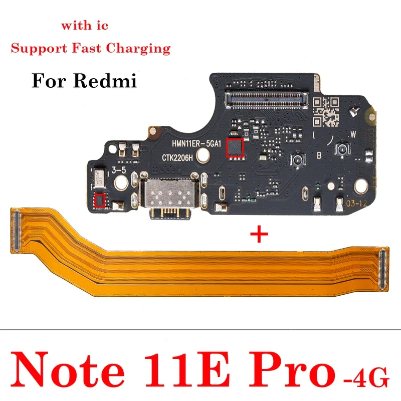 USB Charging Port Dock Connector Charger Board Motherboard Flex Cable For Redmi Note 11 E 11T 12 S 13 Pro Plus 4G 5G