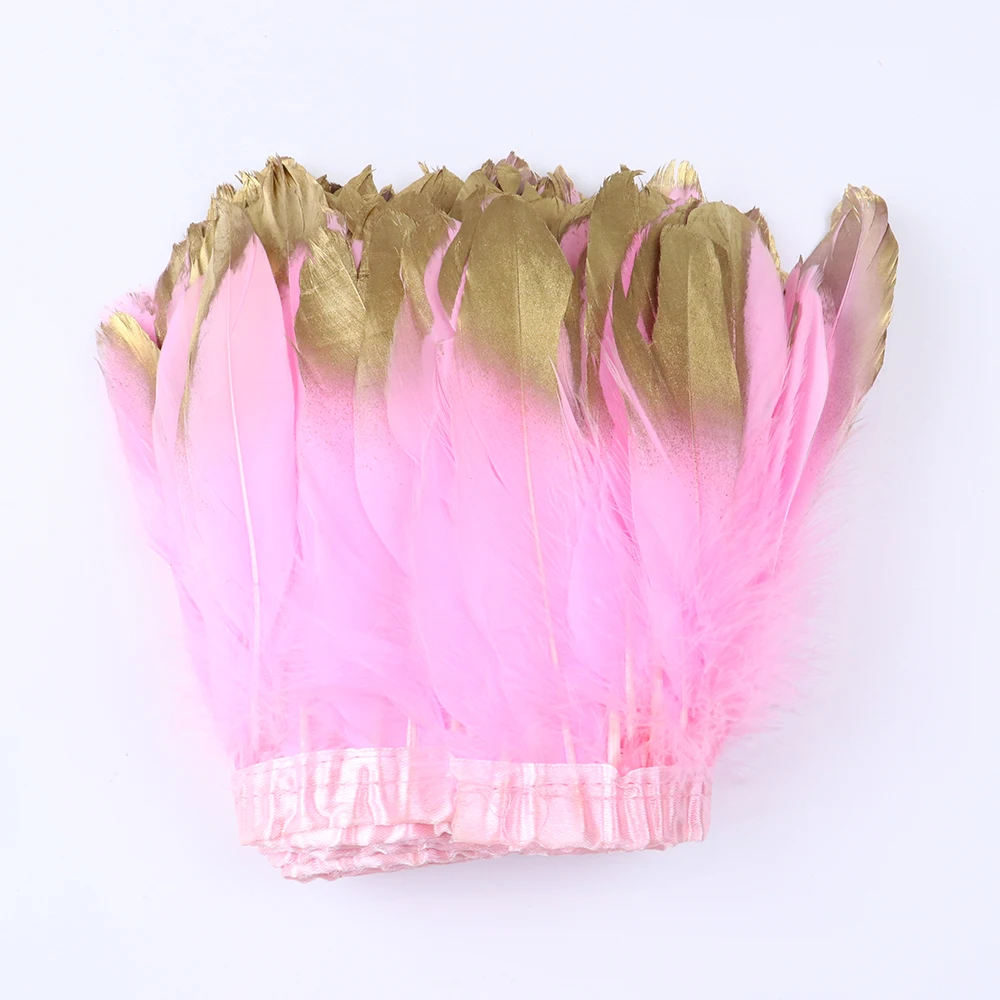 Golden DIY large flowing feather goose feather trim/fabric edge/fabric strip/skirt hem/2-meter accessory raw material, 2 meters - view 4