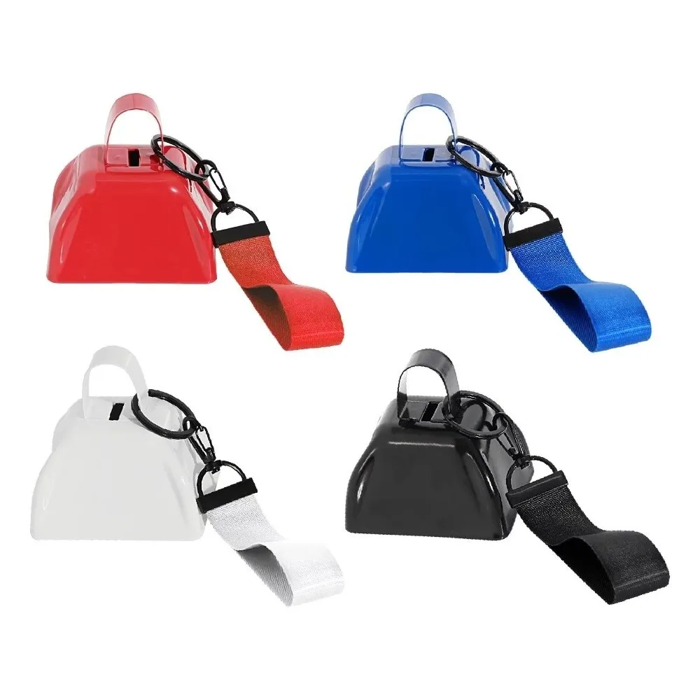3 Inch Metal Cowbell Iron Celebration Event Cheering Bell with Wrist Strap Backpack Pendant Loud Sound Bell