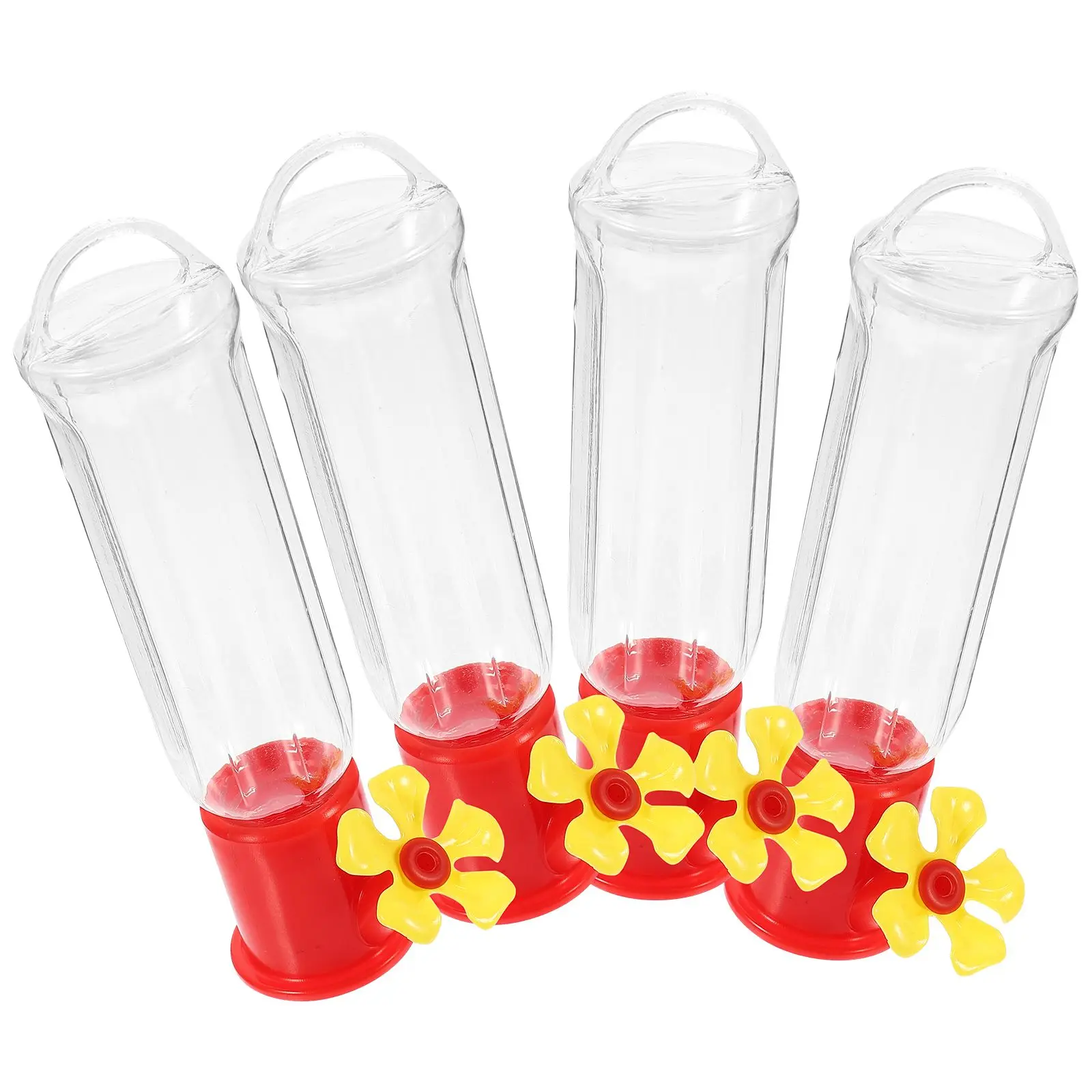 

4 Pcs Hummingbird Feeder Garden Hanging Flower Transparent Water Station Plastic Outdoor Decorative Bird Feeders Easy Use Long