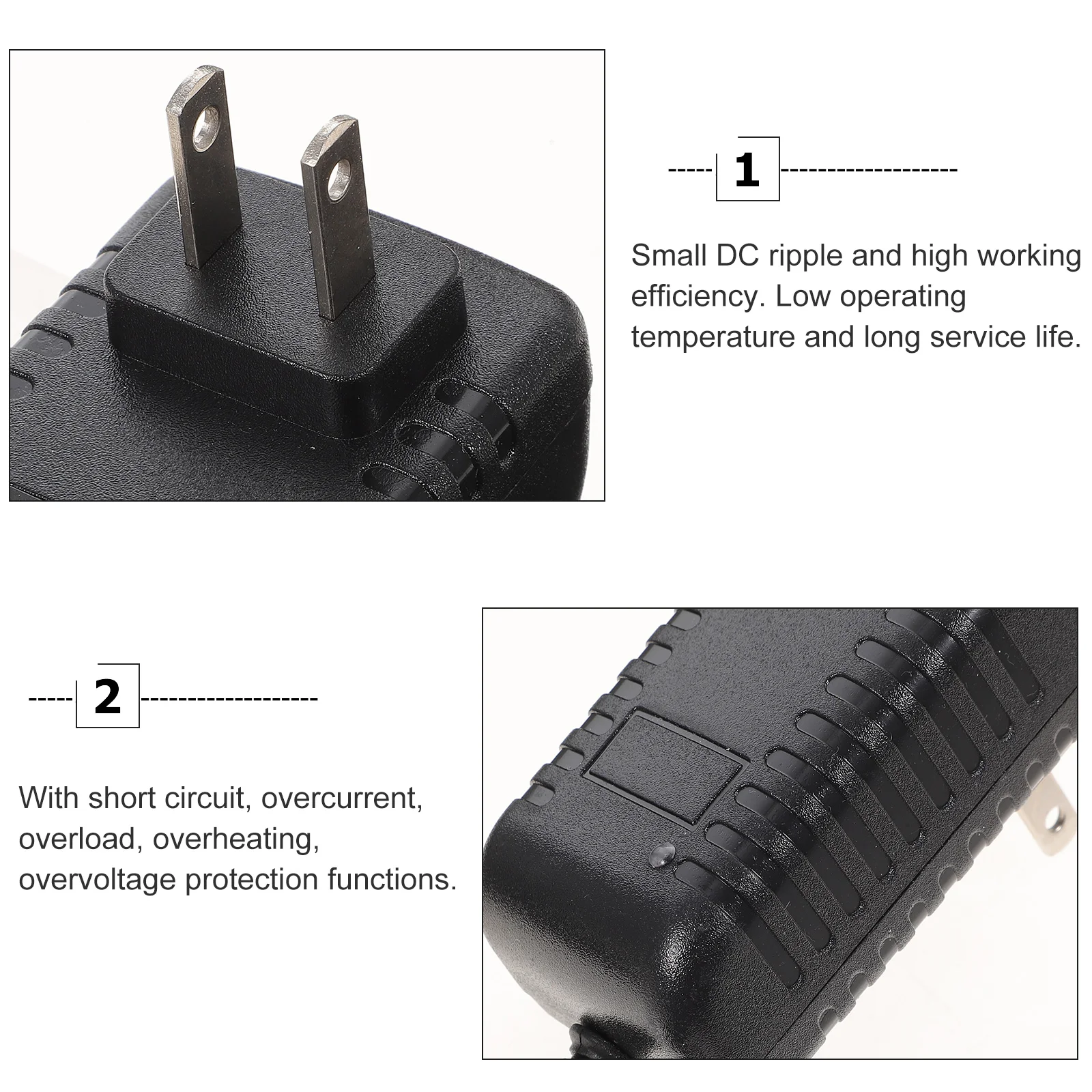 12v2a Ac to Dc Converter LED Plug Power Supply Black 120v Adapter