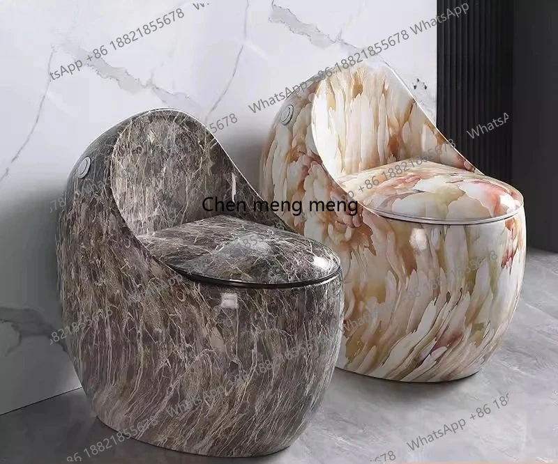 High-end small apartment toilet pumping siphon type toilet household colored chicken egg type,  personalized creativity