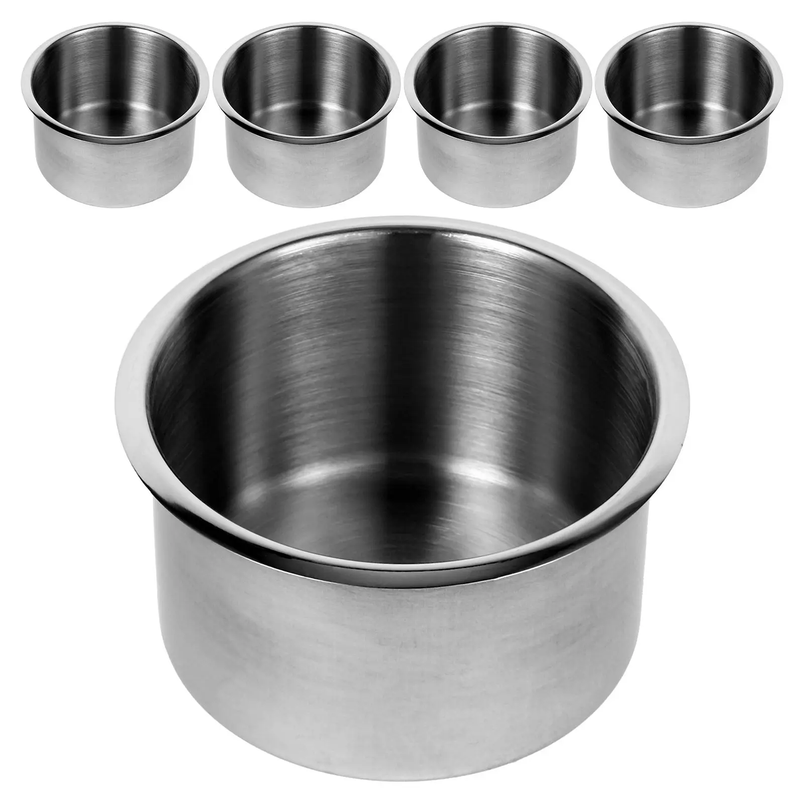 

5Pcs Stainless Steel Recessed Drop-in Cup Holder for Car Seat Table Desk Boat Truck Universal Drink Holder Insert