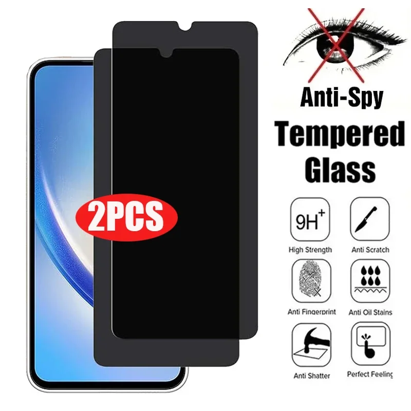 2PCS Privacy Screen Protector For Samsung Galaxy A34 A54 A12 A13 Anti-spy Tempered Glass For Samsung A31 A51 A52 A71 A50 A15 A35