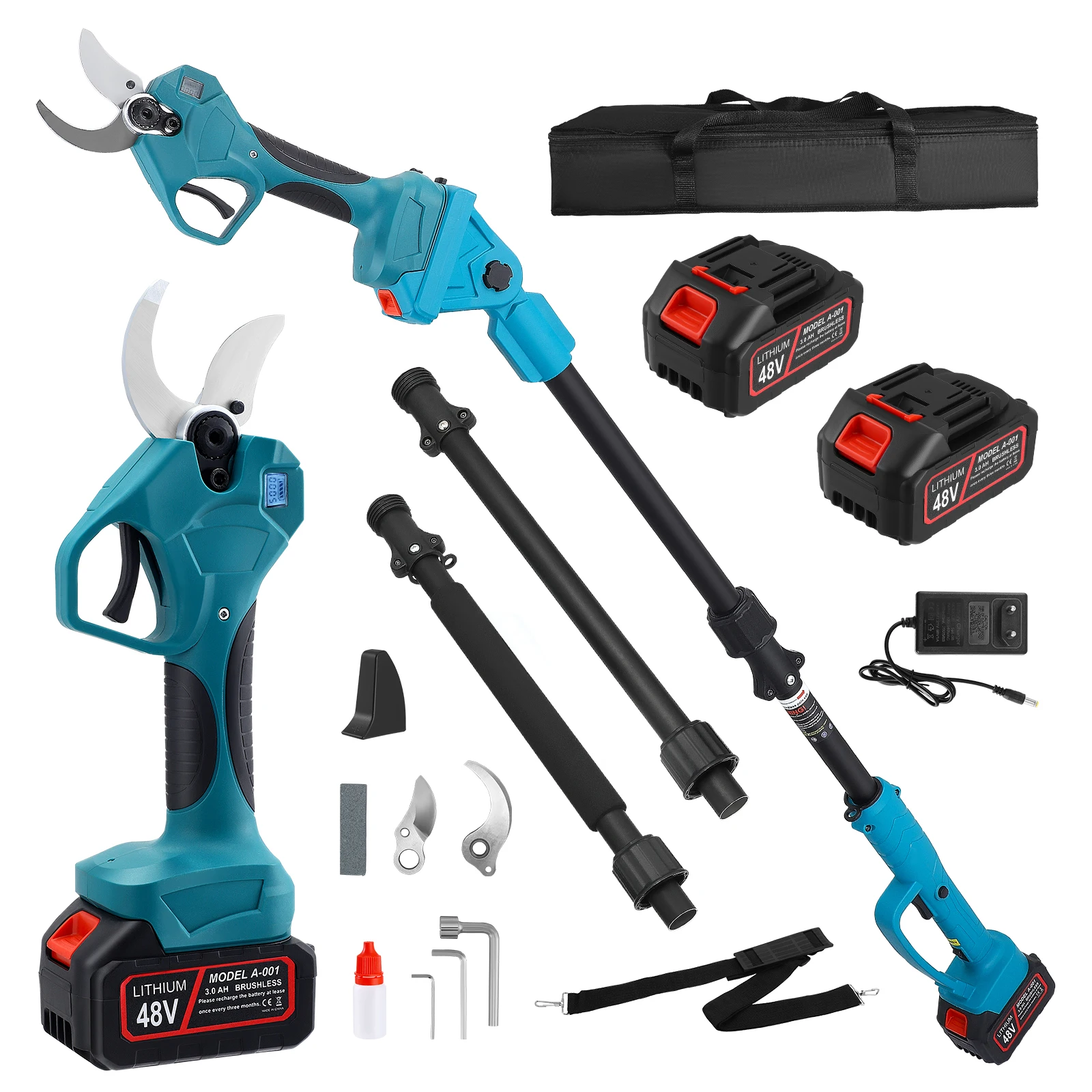 Kabellose bürstenlose Hochastschere, elektrische Gartenschere mit Verlängerungsstange, Gartentrimmer für Makita 21V Akku