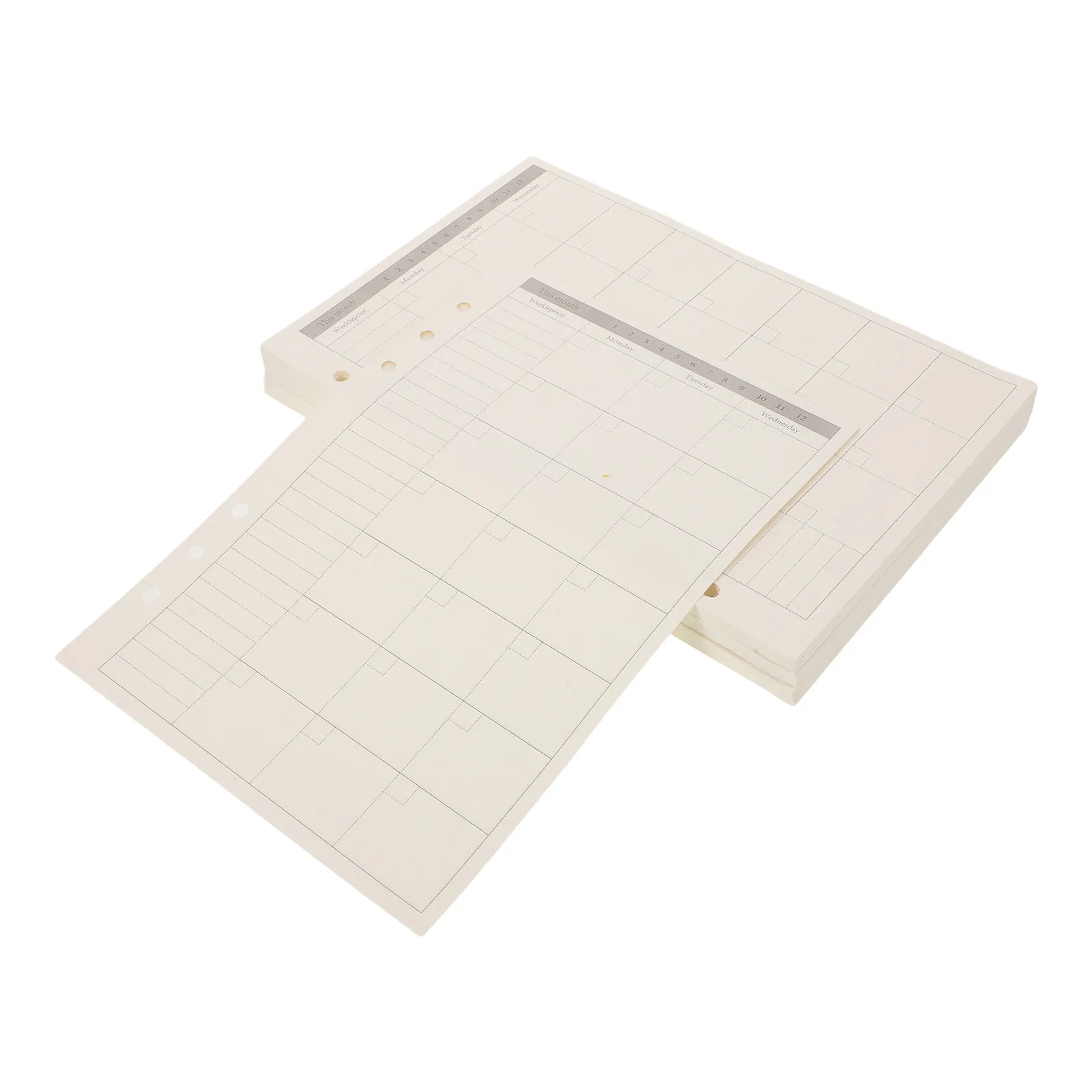 3 Books A5 6-Ring Planner Refills Daily Weekly Monthly Inserts Lined Loose Leaf Paper for School Office Weekly Planner Refill