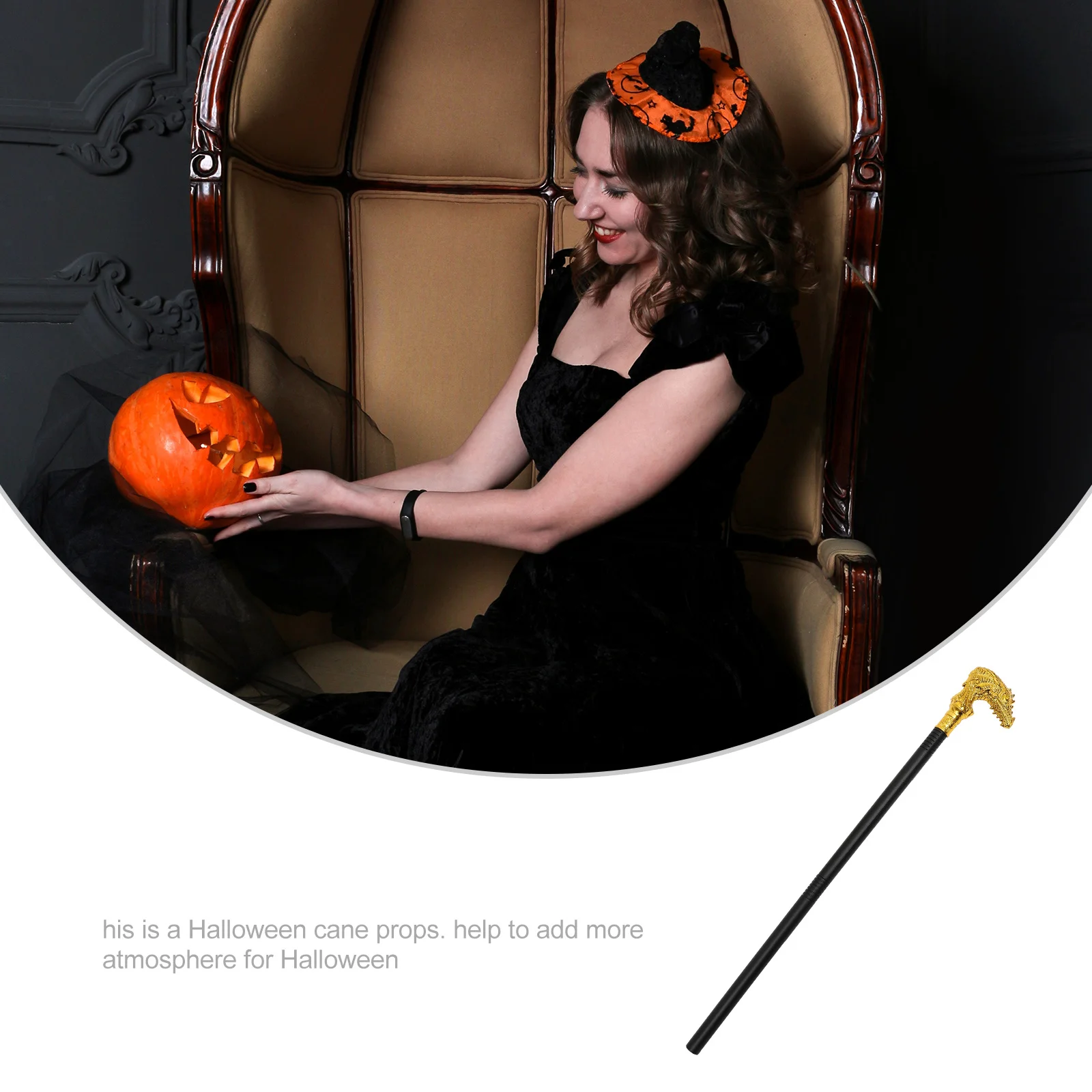 

Трость в стиле панк с головой дракона, реквизит для косплея на Хэллоуин, легкая пластиковая трость для украшения вечеринки, трость для Хэллоуина