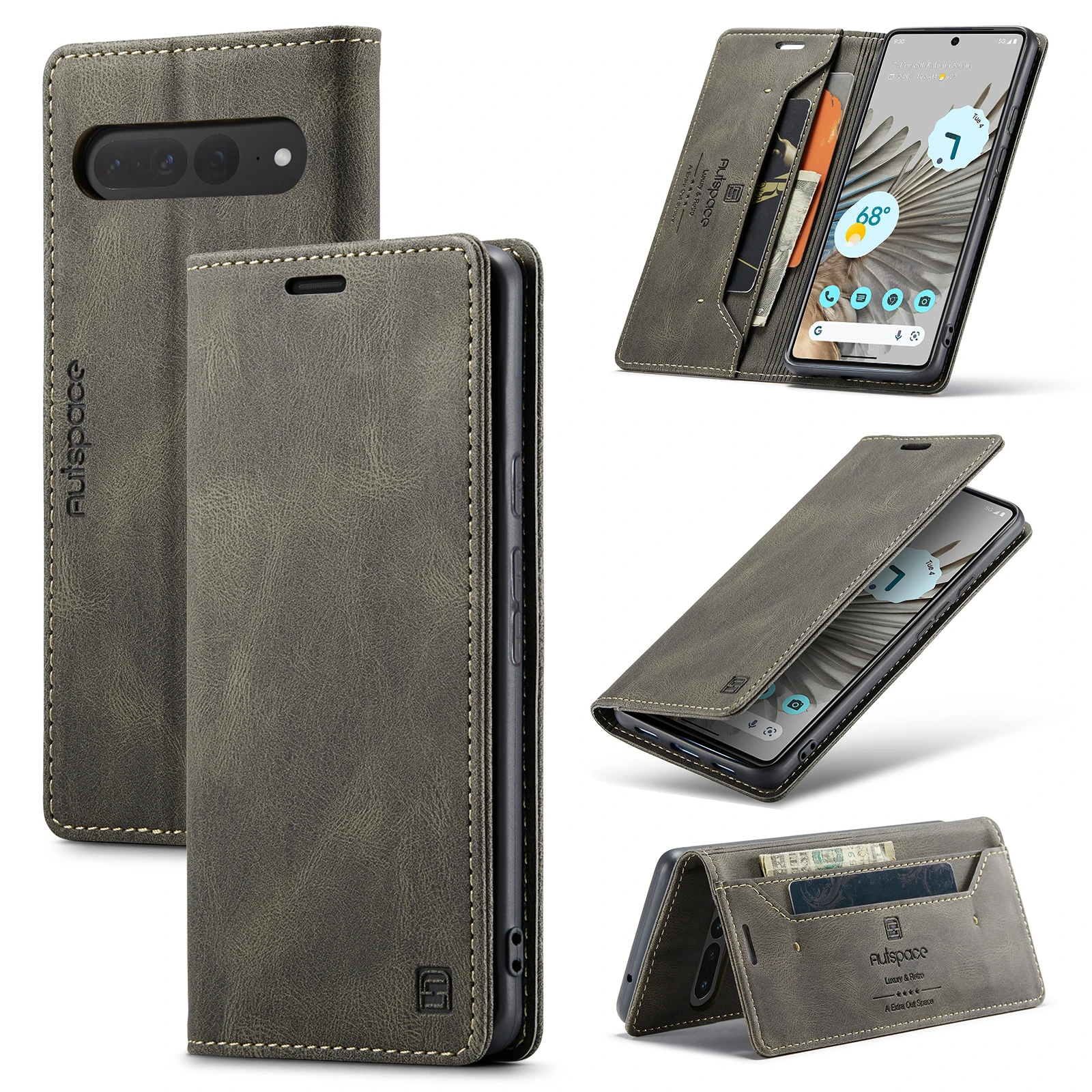 

for Google Pixel 7 6 Pro Wallet Case, RFID Blocking Card Slot Stand Phone Case PU Leather Magnetic Flip Cover for Pixel 6 Pro